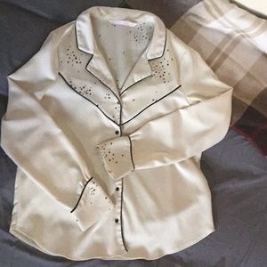 ⭐️ ZARA Piped Blouse with stars (size: M)